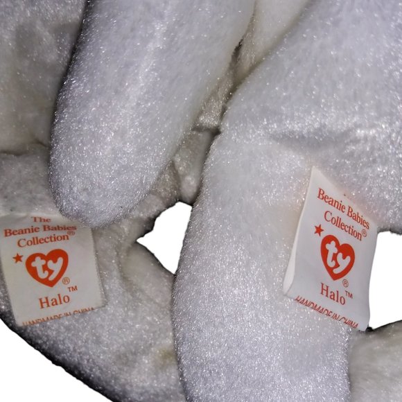 TY BEANIE BABY HALO ANGEL BEAR BROWN NOSE 1998 IRIDESCENT WINGS Lot of 2 Errors - Picture 7 of 8